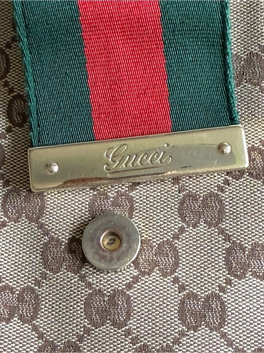 Gucci Web Monogram Canvas Hobo Bag